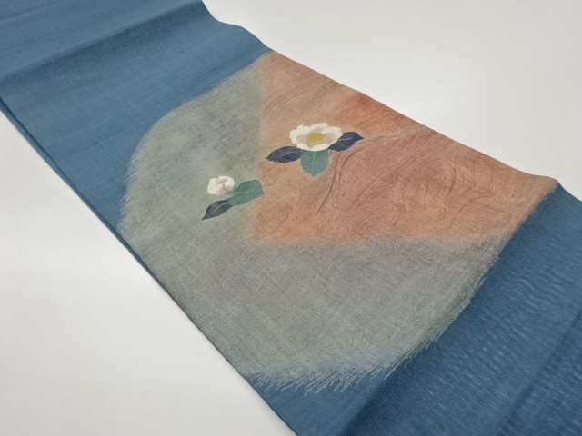 JAPANESE FUKURO OBI / WOVEN CAMELLIA